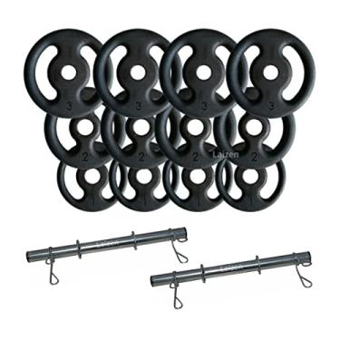 Imagem de Kit 24kg Com Barras E Anilhas P/Musculação Halter +