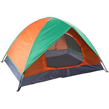 Imagem de GQYYS Barraca de acampamento para 2 pessoas, 2 portas, ventilação, camada dupla, impermeável, leve, com bolsa de transporte, 3 a 4 estações, fácil de montar, ventilada e adequada para viagens ao ar livre e trilhas