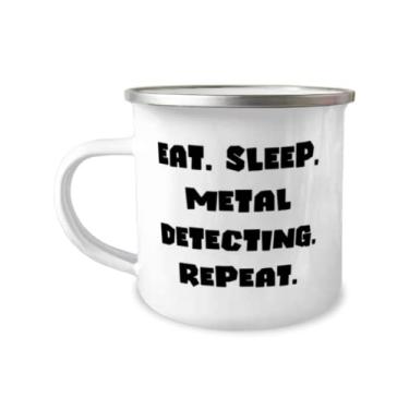 Imagem de Inspire Metal Detecting 355 ml Caneca para Camper, Eat. Sleep. Detecção de metal. Repetição, Presentes Engraçados para Amigos, Presentes de Feriado