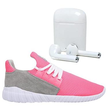 Imagem de Tênis Caminhada Corrida Leve Macio Confortável Fitness Academia + Fone Sem Fio Bluetooth