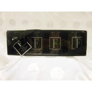 Imagem de Cosmopolitan Home by Mud Pie, conjunto de 4, copos duplos de 400 ml com monograma F