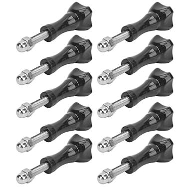 Imagem de Porca de botão do adaptador de montagem em tripé, parafusos de polegar longos de aço inoxidável com porca para câmera de ação