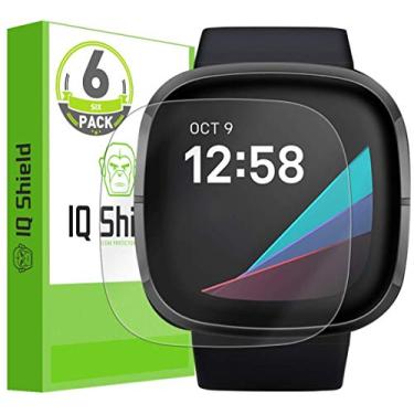 Imagem de Película protetora de tela IQ Shield compatível com Fitbit Versa 3/Fitbit Sense (pacote com 6) película transparente antibolhas