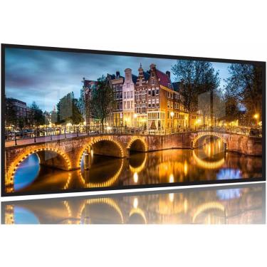 Imagem de Quadro Decorativo Cidade de Amsterdã - Paisagem 130x60 Moldura Preta 2x2