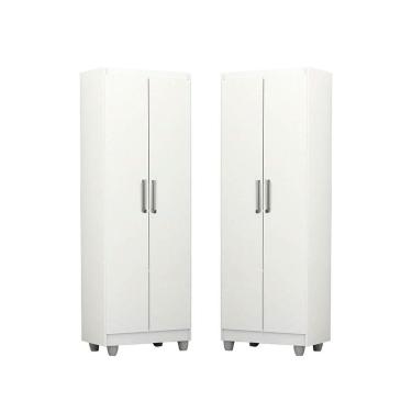 Imagem de Kit 2 Armários Organizador Multiuso Sapateira Roma 2 Portas Lavanderia - E E Móveis