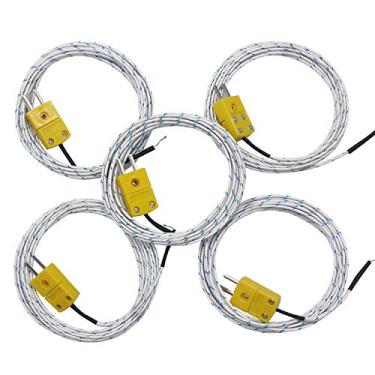 Imagem de TWTADE WXLJQ-2M-5peças 5peças 3M K Tipo Mini-Conector Termopar Sonda De Temperatura Sensor Faixa De Medição -50~350°C 5 Pcs