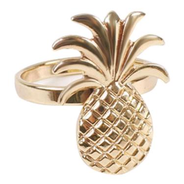 Imagem de Porta Guardanapo Abacaxi Dourado 4 Peças