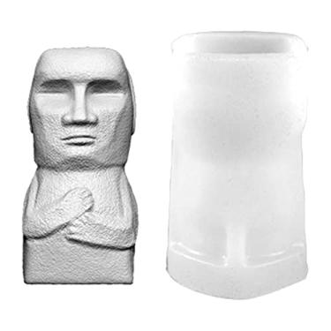 Imagem de vela homem pedra, silicone para fabricação velas, vela estátua ilha para sabão DIY, vela, decoração escultura casa