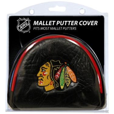 Imagem de Team Golf NHL Chicago Blackhawks Golf Mallet Putter Cover Golf Club Mallet Putter Capa, serve na maioria dos putters de marreta, Scotty Cameron, Daddy Long Legs, Taylormade, Odyssey, Titleist, Ping, Callaway