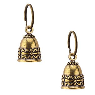 Imagem de kcrygogo Sino de coleira de cobre para animais de estimação pequenos, sino de 1,8 cm para gatos e cães, sino, antirroubo com pingente de identificação antiperda para animais de estimação prateado (2 conjuntos)