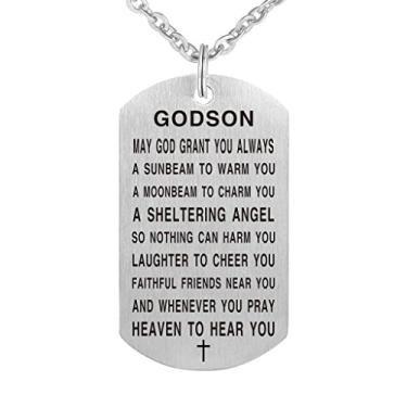 Imagem de Freedom Love Gift Colar com pingente Godson First Communion Jewelry Confirmation Keychain from Godparents