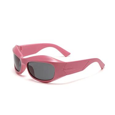 Imagem de Óculos de proteção brancos grandes óculos de sol femininos de luxo designer esportivo punk óculos de sol masculinos óculos de sol da moda, rosa preto, tamanho único