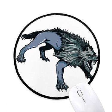Imagem de DIYthinker Tapete de rato de grão de arte animal de guepardo assustado desktop escritório tapete redondo para computador