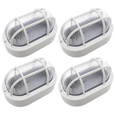 Imagem de Combo Kit com 4 Arandela Luminária Tartaruga Oval 20cm Branco