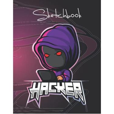 Imagem de PREMIUM SKETCHBOOK: 8.5"x11" size & total 110 sheets of Sketch Pad, Kids Hacker Mascot Esport Matte Cover Sketchbook, Free Drawing Paper, Perfect for Pen, Colored Pencil, Pastel and Graphite - 347