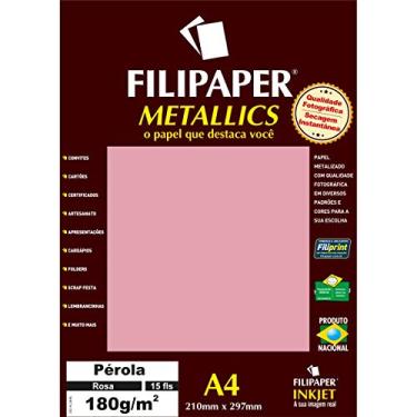 Imagem de Papel Metalico Perola Rosa 180Gr. Pacote Com 15-60077
