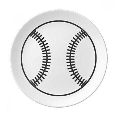 Imagem de Linha esportiva de beisebol, desenho, placa de sobremesa, porcelana decorativa, 20 cm, jantar em casa