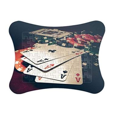 Imagem de Porta-cartões de pôquer fichas para jogos de fotos, enigma, decoração de quadros, ornamento de jogos