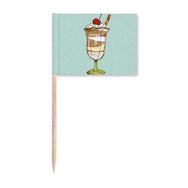 Imagem de Cereja chocolate cann sorvete bandeiras de palito de sorvete, enfeite de festa