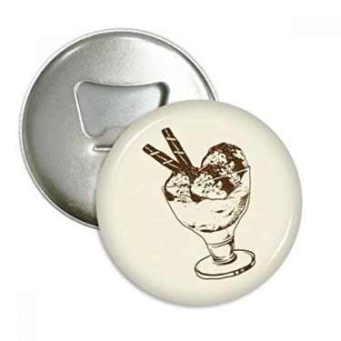 Imagem de Barra de chocolate marrom, vidro de sorvete, bola de vidro, abridor de garrafa de geladeira, emblema multifuncional