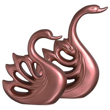 Imagem de Casal De Cisnes Ceramicas Pegorin Cobre