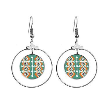Imagem de Brincos de argola pendentes de civilização antiga Totems do México com padrão verde