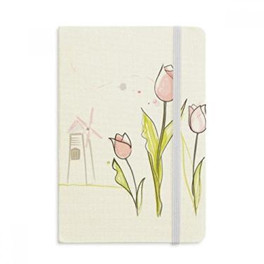 Imagem de Windmill Tulipa House Greenery Plant Flower Caderno Oficial de Tecido Rígido Clássico Diário