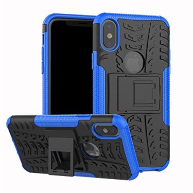 Imagem de Capa Capinha Anti Impacto Para Apple iPhone X e Xs com Tela de 5.8" polegadas Case Armadura Hybrid Reforçada Com Desenho De Pneu - Danet (Azul)