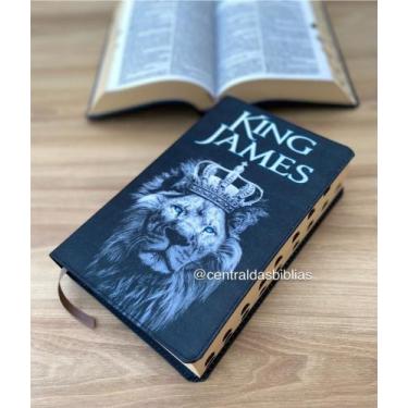 Imagem de Biblia King James Leao Coroa Letras Grandes Evangélica Com Indice Dos