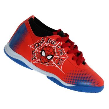 Imagem de Chuteira Dray Futsal 4501 Marvel Homem Aranha Vermelha e Azul - Infantil - 33 - Vermelho-Unissex
