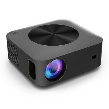 Imagem de projetor,Mini projetor com suporte para tripé Projetores de filmes portáteis sem fio 4K 30000hrs Suporte de vida útil da lâmpada Display de 120 polegadas Alto-falante embutido com suporte para controle remoto