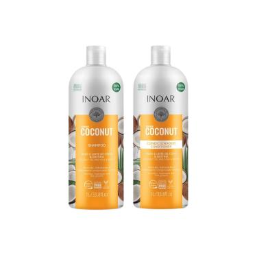 Imagem de Kit Inoar Shampoo1000ml+Cond 1000ml Bombar Coconut