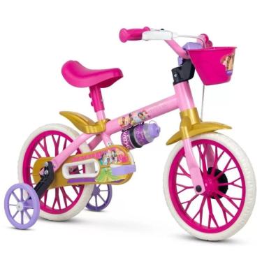 Imagem de Bicicleta Infantil Princesas Aro 12 Rosa com Cesta
