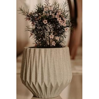 Imagem de Vaso Para Plantas Polietileno Decorativo Redondo Origami (Cimento)