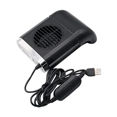 Imagem de Ventilador portátil de refrigeração de carro para mini ventiladores USB do assento traseiro que sopram ar frio radiador silencioso 3 graus velocidade do vento ajustável refrigerador de pescoço com interruptor, preto, 14,1 x 10,3 cm