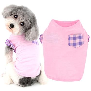 Imagem de Ranphy Camisas para cães pequenos, roupas engraçadas para animais de estimação, colete de cachorro, gato, pulôver, roupas sem mangas, com bolso de treliça, fantasia fofa, regata respirável, camisetas
