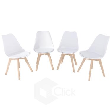 Imagem de Kit 4 Cadeira Branca Design Saarinen Para Mesa De Jantar Sala