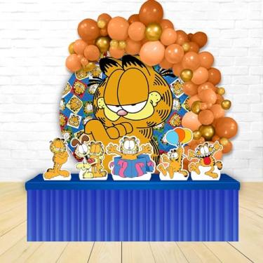 Imagem de Kit Decoração Painel Redondo Festa de Aniversário Infantil Garfield
