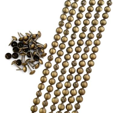 Imagem de Let's Decorate Tiras de estofamento de latão D9,5 mm de 10 metros/guarnições de pregos, tiras decorativas de unhas com tachas de estofamento para banco de cabeceira de sofá (B: latão de 9,5 mm)