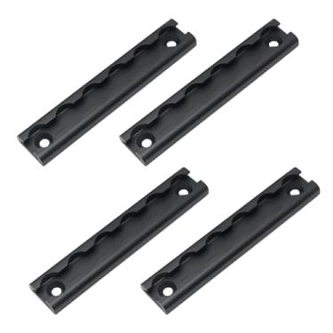 Imagem de Saihisday Sistema de amarração de trilho em L de alumínio de 15 cm, adequado para trailers, vans, caminhões, motocicletas, quadriciclos, UTV, 4 peças, preto