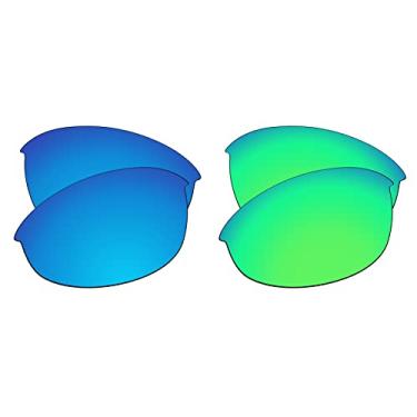 Imagem de EZReplace Lentes de reposição para óculos de sol Oakley Half Jacket (lentes polarizadas) – Serve para armação Oakley Half Jacket (azul gelo + verde primavera)