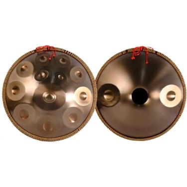 Imagem de Tambor de aço handpan de 432 Hz, percussão de tambor handpan dourado, 9/10/12/14 notas 22 polegadas ''Gold Performer'' em D menor com estojo macio para handpan, suporte durável para handpan