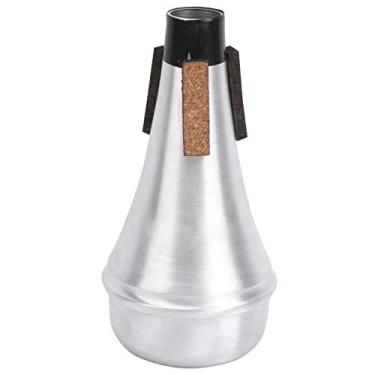 Imagem de Mudo de trompete, silenciador reto de liga de alumínio M25 Mudo universal para iniciantes prática alumínio prata para todos os tipos de trompetes Tocando acessórios Instrumento
