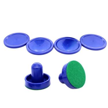 Imagem de Colaxi 2x empurradores de air hockey e 4x discos de air hockey slider de air hockey pás de air hockey, Taco Azul