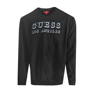 Imagem de Moletom Guess Masculino Crewneck Embroidered Los Angeles Preto-Masculino