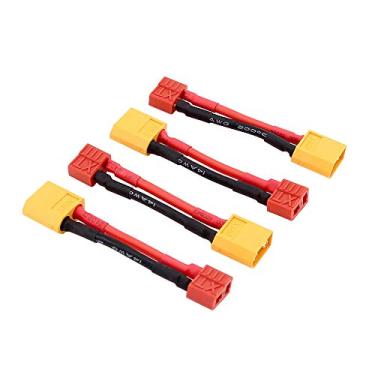 Imagem de 4 peças XT60 macho para conector fêmea Deans T-Plug cabo adaptador 14awg 5 cm para RC Lipo(BDHI-64)