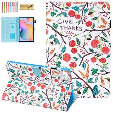 Imagem de Dteck Capa para tablet Samsung Galaxy Tab S6 Lite de 10,4 polegadas (2024/2022/2020) - Capa protetora de couro com função de hibernar/suporte/slots de cartão com função de desenho fofo e leve (frutas)