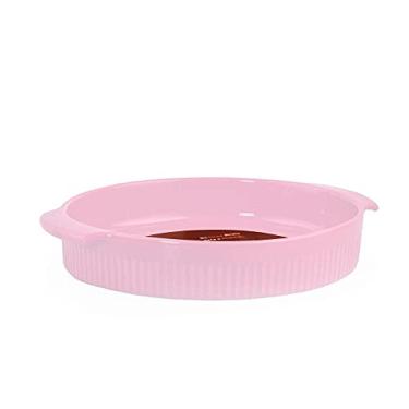 Imagem de Travessa redonda em porcelana, modelo assar ou servir, Funda, refratária, Ø 25 cm, 1600 ml, Germer, Rosa