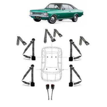 Imagem de Kit cinto de segurança COMPLETO para CHEVROLET OPALA + fechos - HCML, 