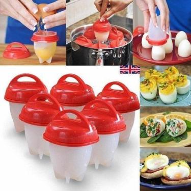 Imagem de Kit 6 Forma De Silicone Cozinhar Ovos Fácil E Rápido Formas - BC BORA 
